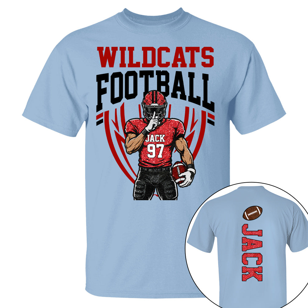 Custom Football Team Name & Number Shirt Football Mom Shirt Football Team Shirt Game Day Shirt Gift for Mom High School Football Cheer Shirt