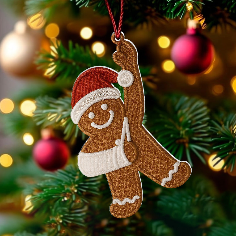 Injury Christmas Arcylic Ornament, Funny Gingerbread Xmas Ornament, Broken Arm Holiday Decor, Ornament Gift T18 VH01