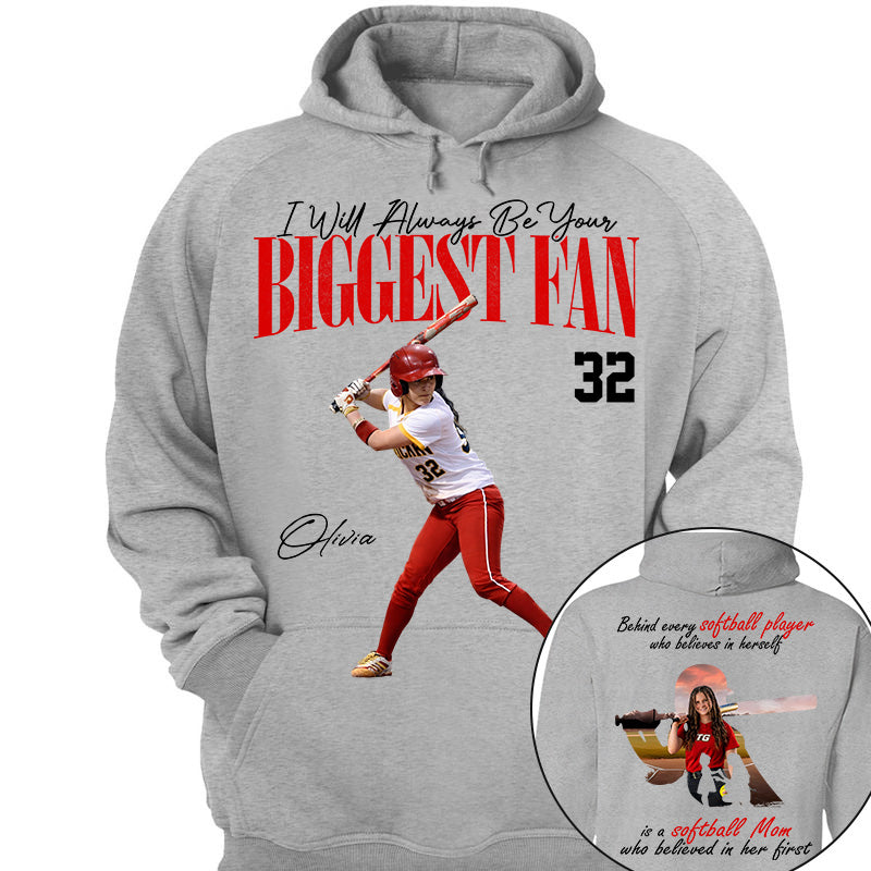 Personalized Softball Mom Shirt – Behind Every Softball Player - Custom Photo Softball Player Shirt - Gift For Softball Lover T1807 Li29