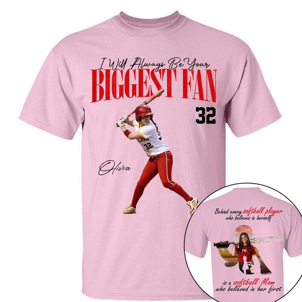 Personalized Softball Mom Shirt – Behind Every Softball Player - Custom Photo Softball Player Shirt - Gift For Softball Lover T1807 Li29