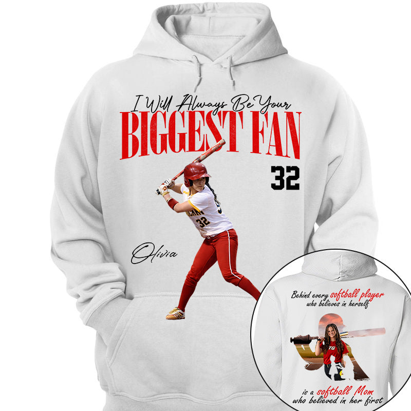 Personalized Softball Mom Shirt – Behind Every Softball Player - Custom Photo Softball Player Shirt - Gift For Softball Lover T1807 Li29