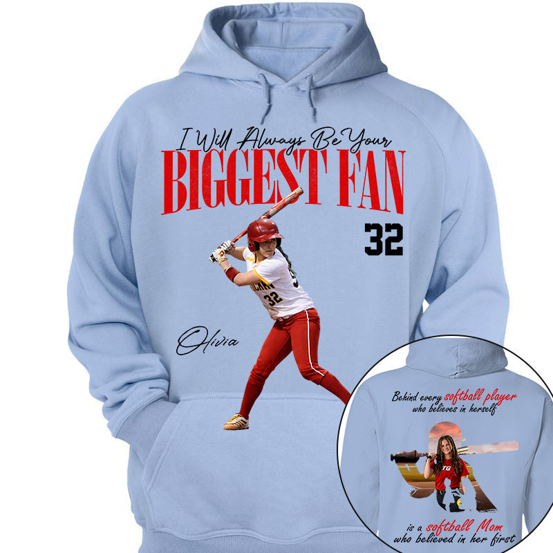 Personalized Softball Mom Shirt – Behind Every Softball Player - Custom Photo Softball Player Shirt - Gift For Softball Lover T1807 Li29