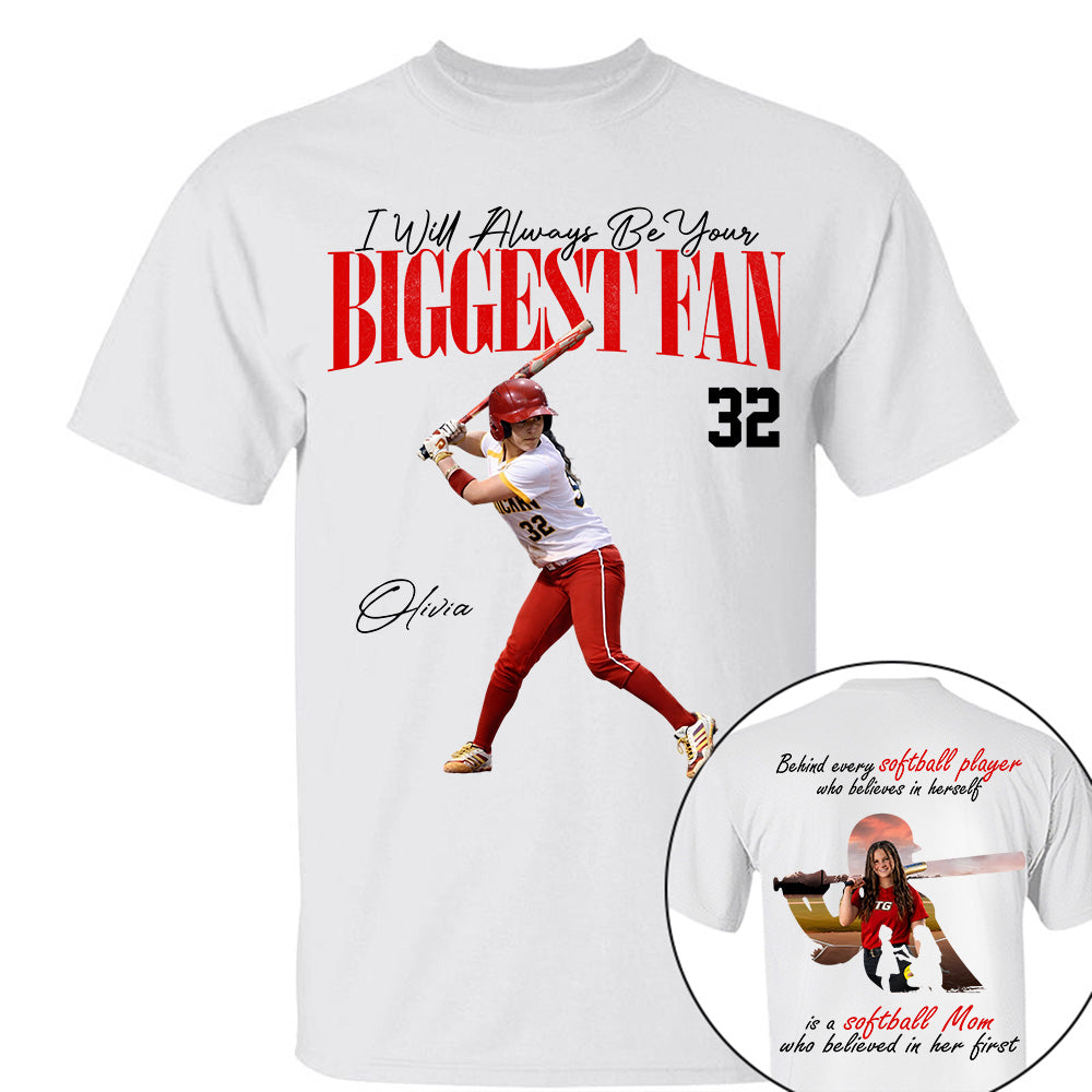 Personalized Softball Mom Shirt – Behind Every Softball Player - Custom Photo Softball Player Shirt - Gift For Softball Lover T1807 Li29