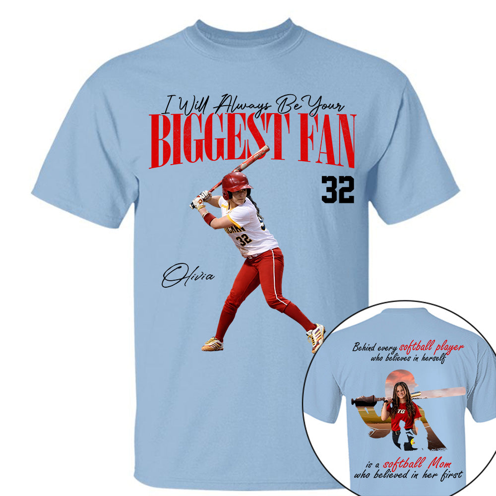 Personalized Softball Mom Shirt – Behind Every Softball Player - Custom Photo Softball Player Shirt - Gift For Softball Lover T1807 Li29