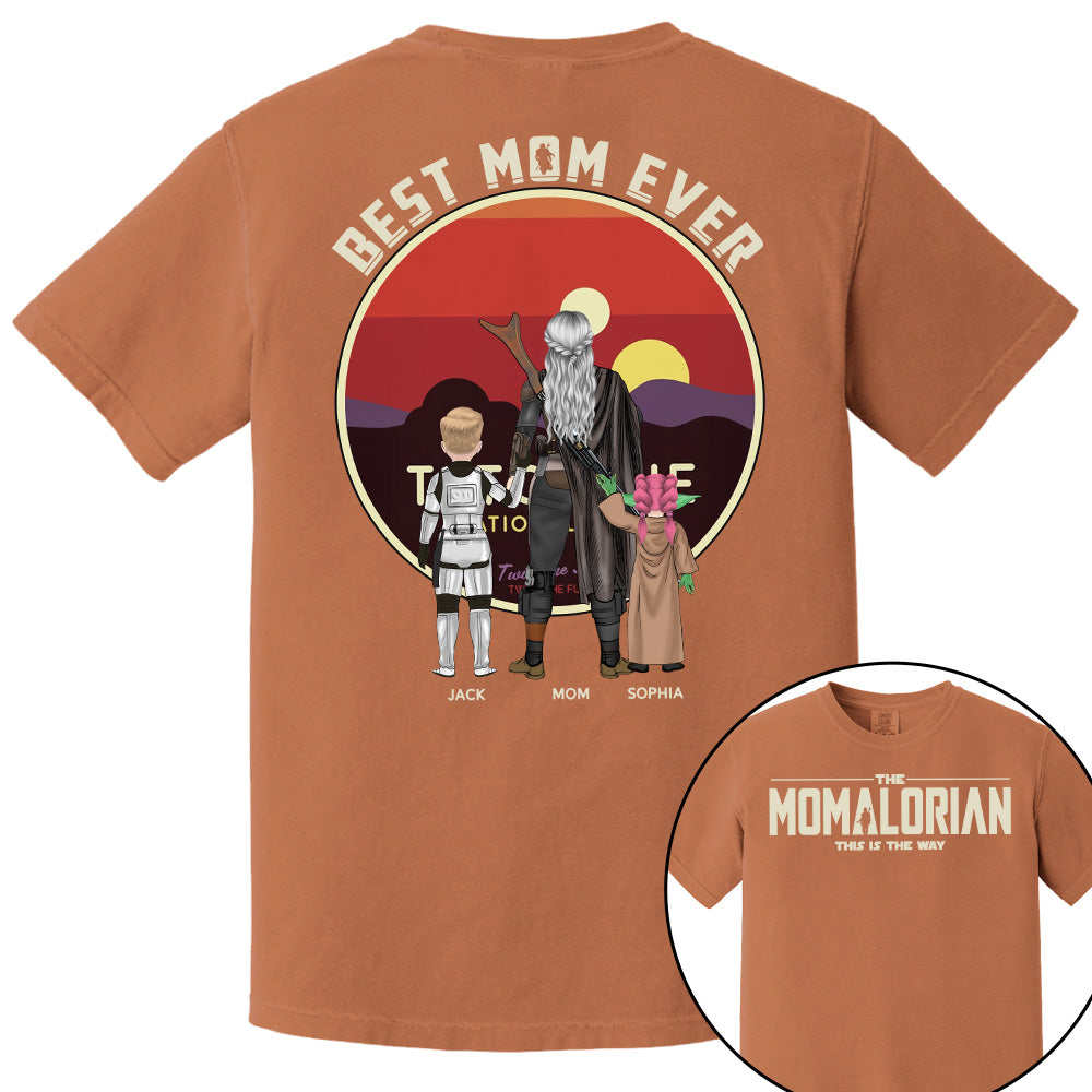 The Mamalorian This Is The Way - Personalized Tatooine Sunset Background Shirt Gift For Mom Pt99