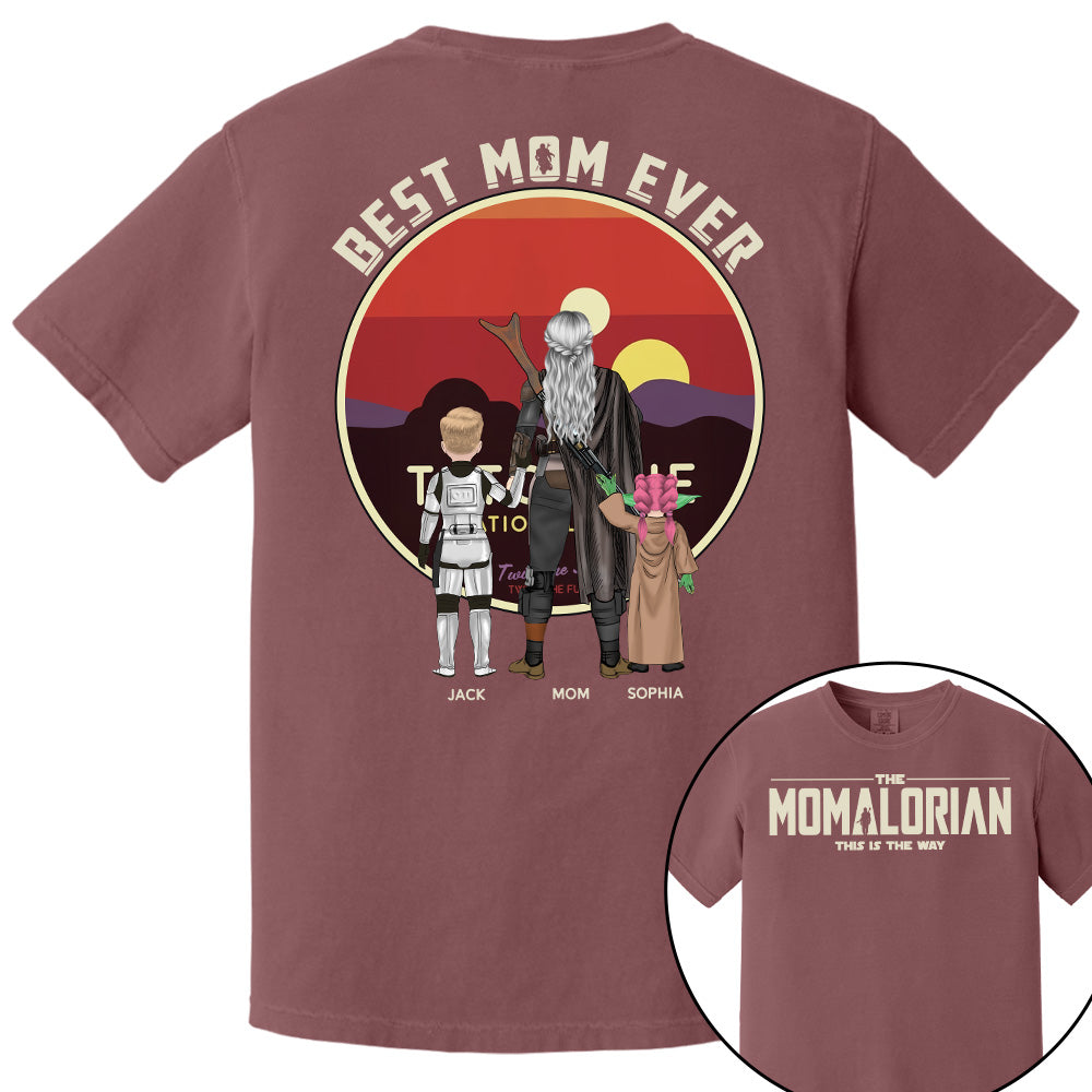 The Mamalorian This Is The Way - Personalized Tatooine Sunset Background Shirt Gift For Mom Pt99