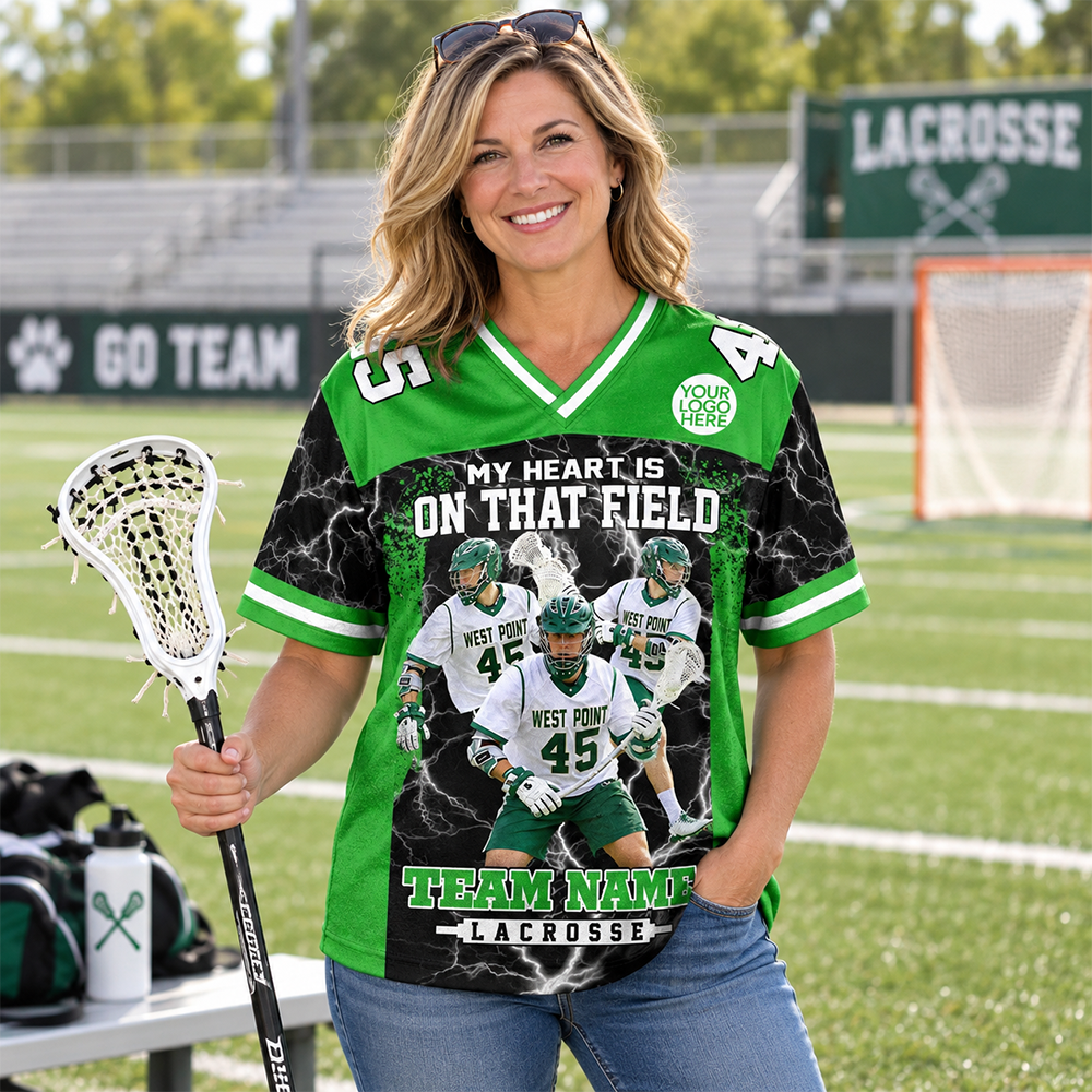 Custom My Heart Is On That Field Shirt, Lacrosse Shirt, Gift For Lacrosse Lovers L0411 Hv01