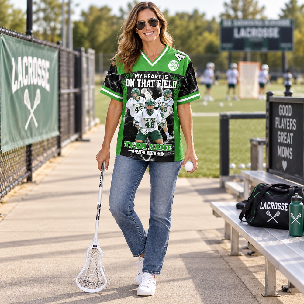 Custom My Heart Is On That Field Shirt, Lacrosse Shirt, Gift For Lacrosse Lovers L0411 Hv01