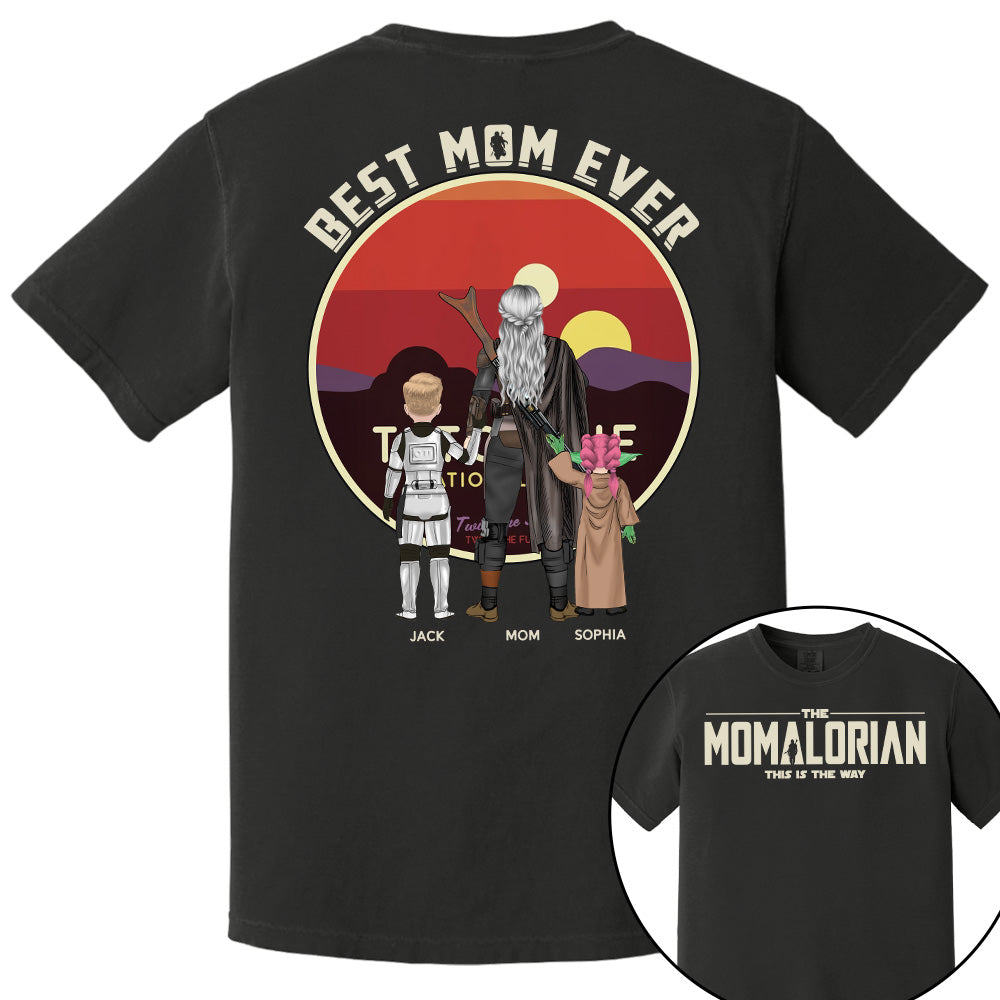The Mamalorian This Is The Way - Personalized Tatooine Sunset Background Shirt Gift For Mom Pt99