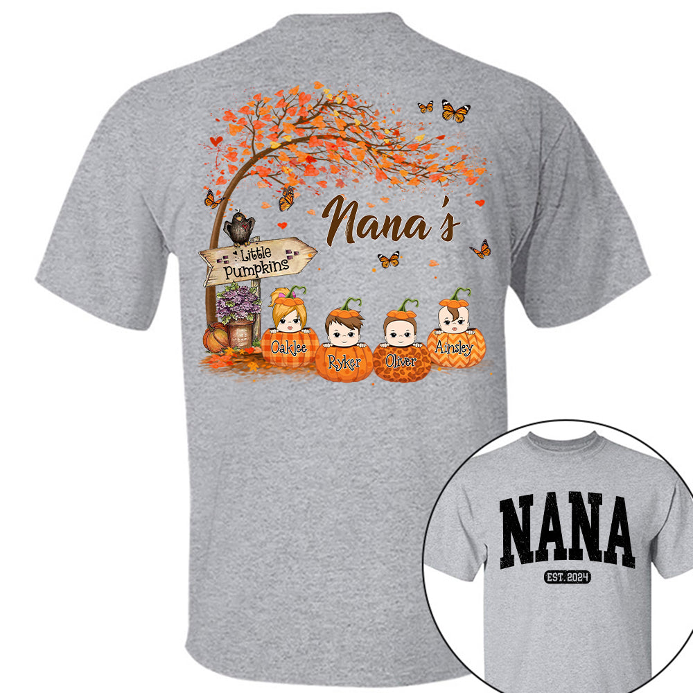 Grandma Little Pumpkin Autumn Personalized Shirt