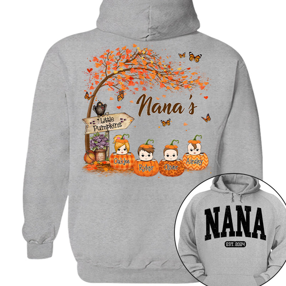 Grandma Little Pumpkin Autumn Personalized Shirt