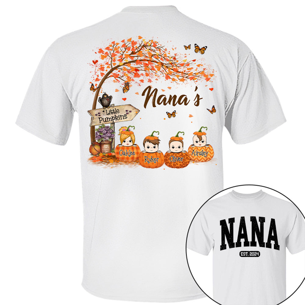 Grandma Little Pumpkin Autumn Personalized Shirt