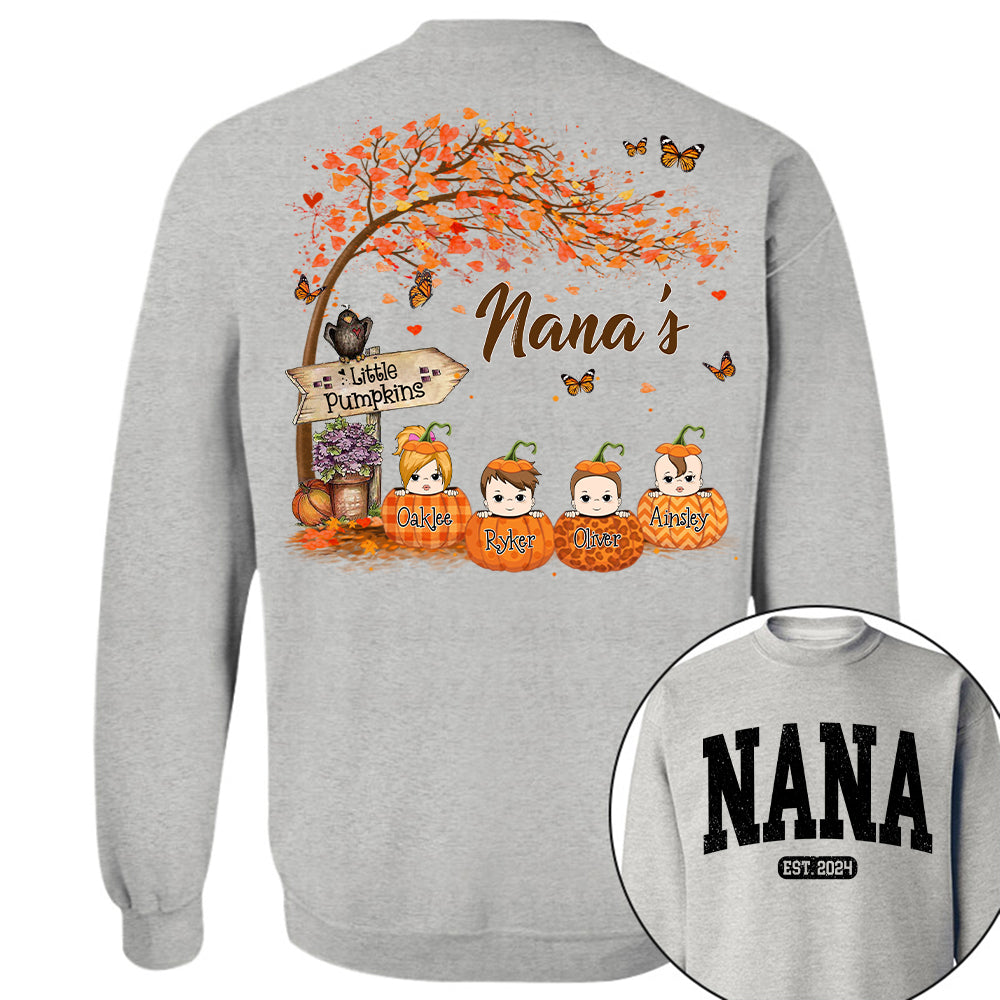 Grandma Little Pumpkin Autumn Personalized Shirt
