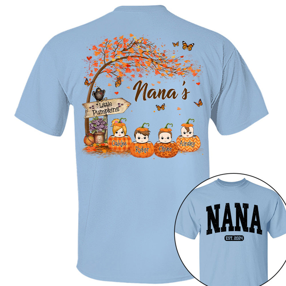 Grandma Little Pumpkin Autumn Personalized Shirt