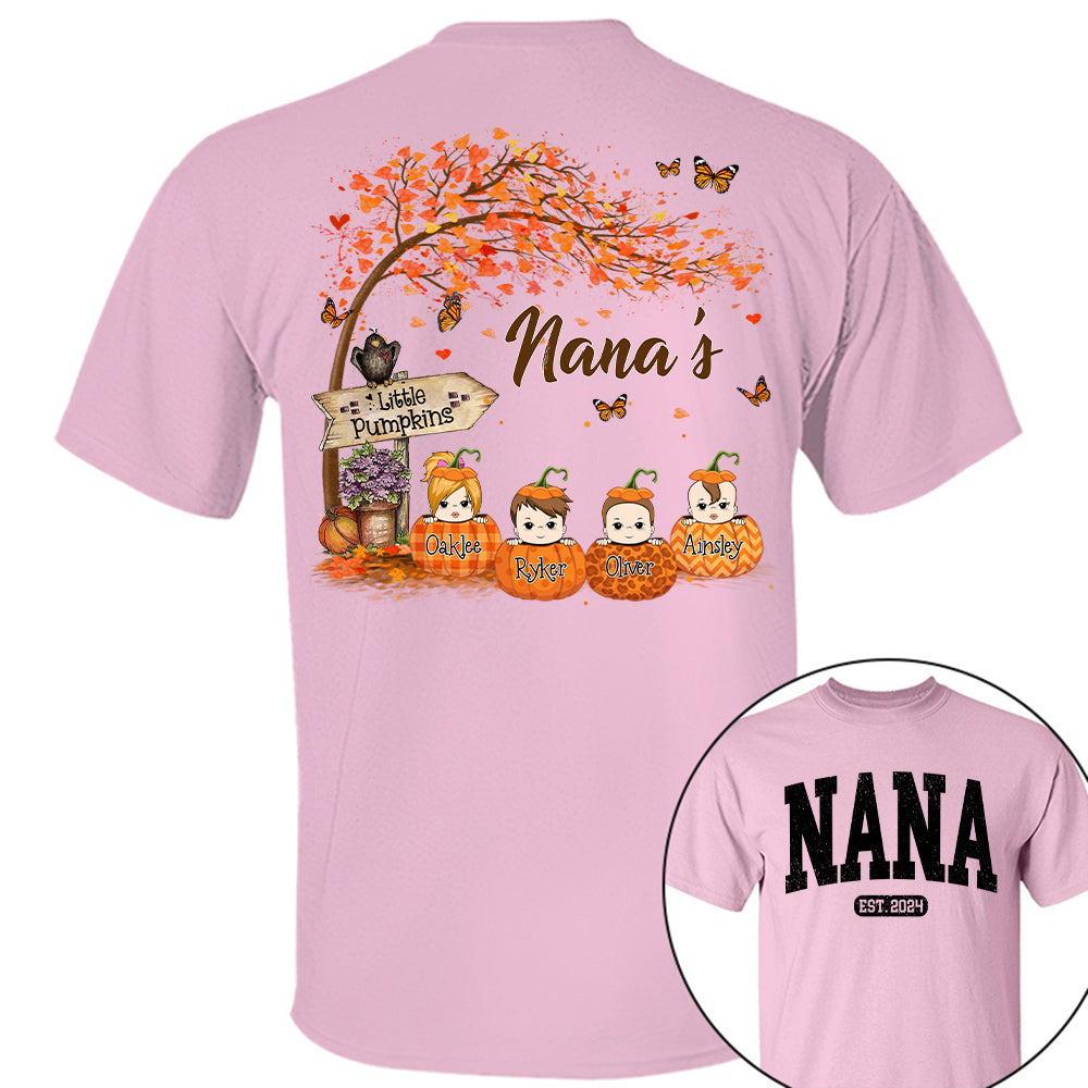 Grandma Little Pumpkin Autumn Personalized Shirt