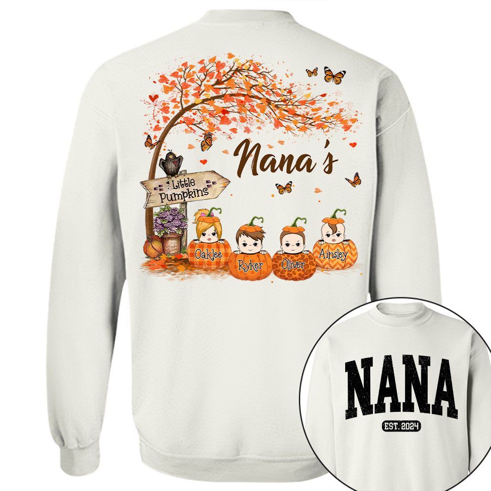 Grandma Little Pumpkin Autumn Personalized Shirt