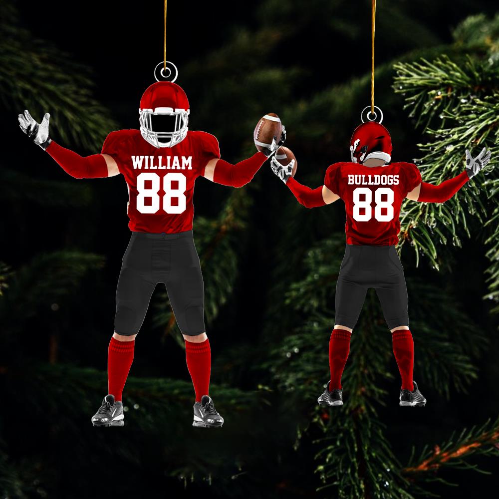 American Football Player Ornament Gift For Football Lovers - Custom Gift For Football Player Vr2 Nh00