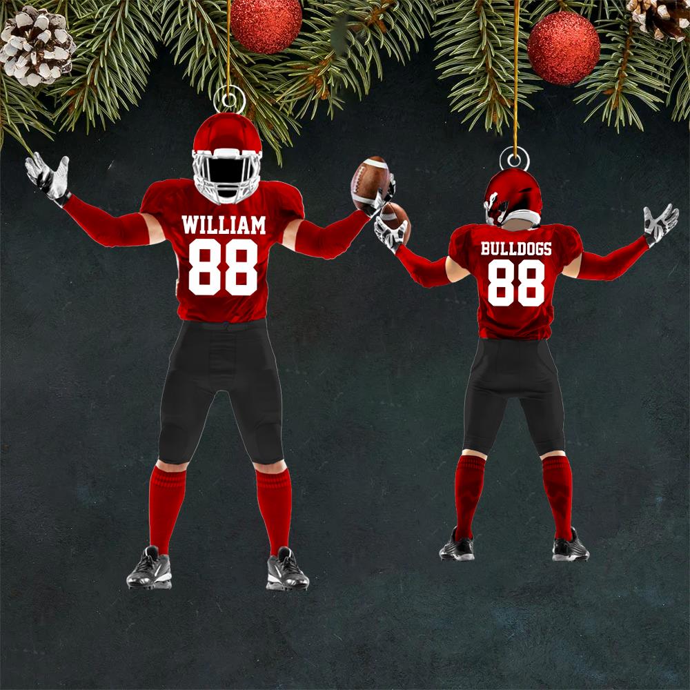 American Football Player Ornament Gift For Football Lovers - Custom Gift For Football Player Vr2 Nh00