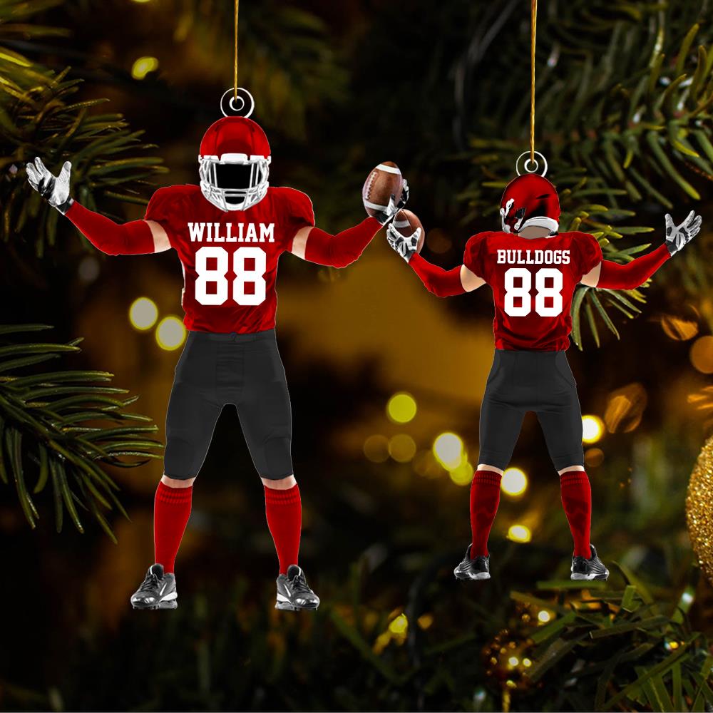 American Football Player Ornament Gift For Football Lovers - Custom Gift For Football Player Vr2 Nh00
