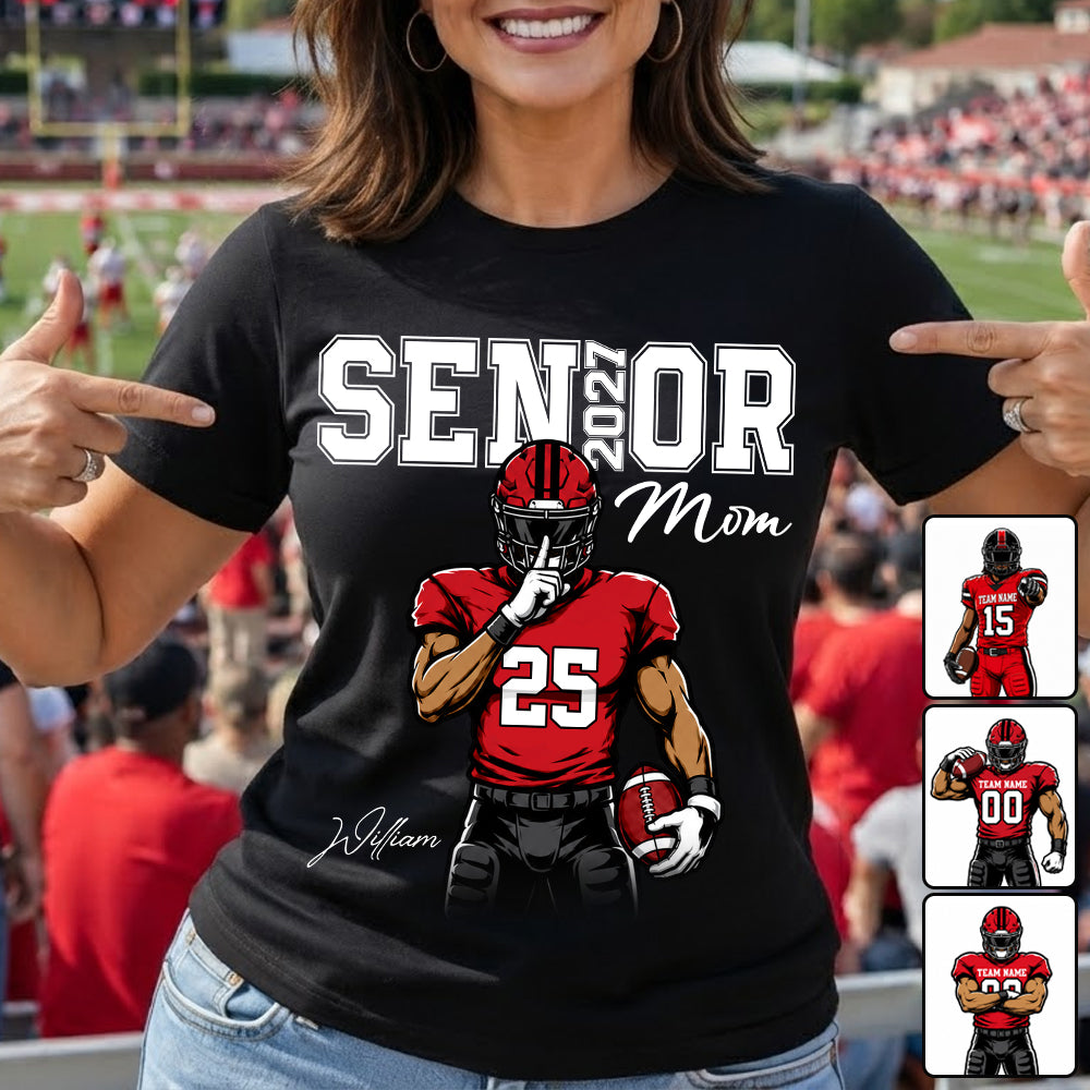 Custom Senior Football Mom Shirt, Senior Night Tee 2027 L0411 VH01