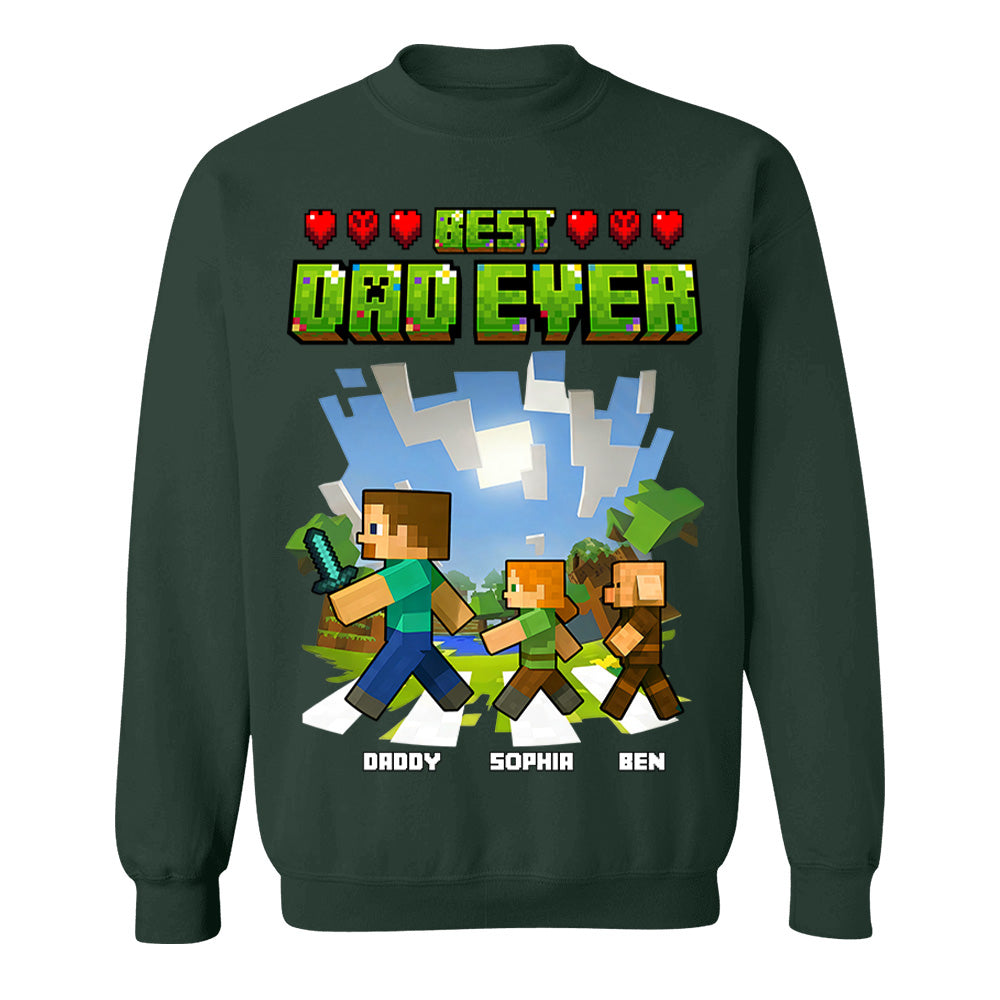 DadCraft Best Dad Ever, Personalized DadCraft Shirt With Kids Name, Gifts For Dad, For Father's Day MI209 VH01