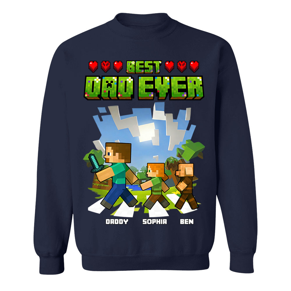 DadCraft Best Dad Ever, Personalized DadCraft Shirt With Kids Name, Gifts For Dad, For Father's Day MI209 VH01