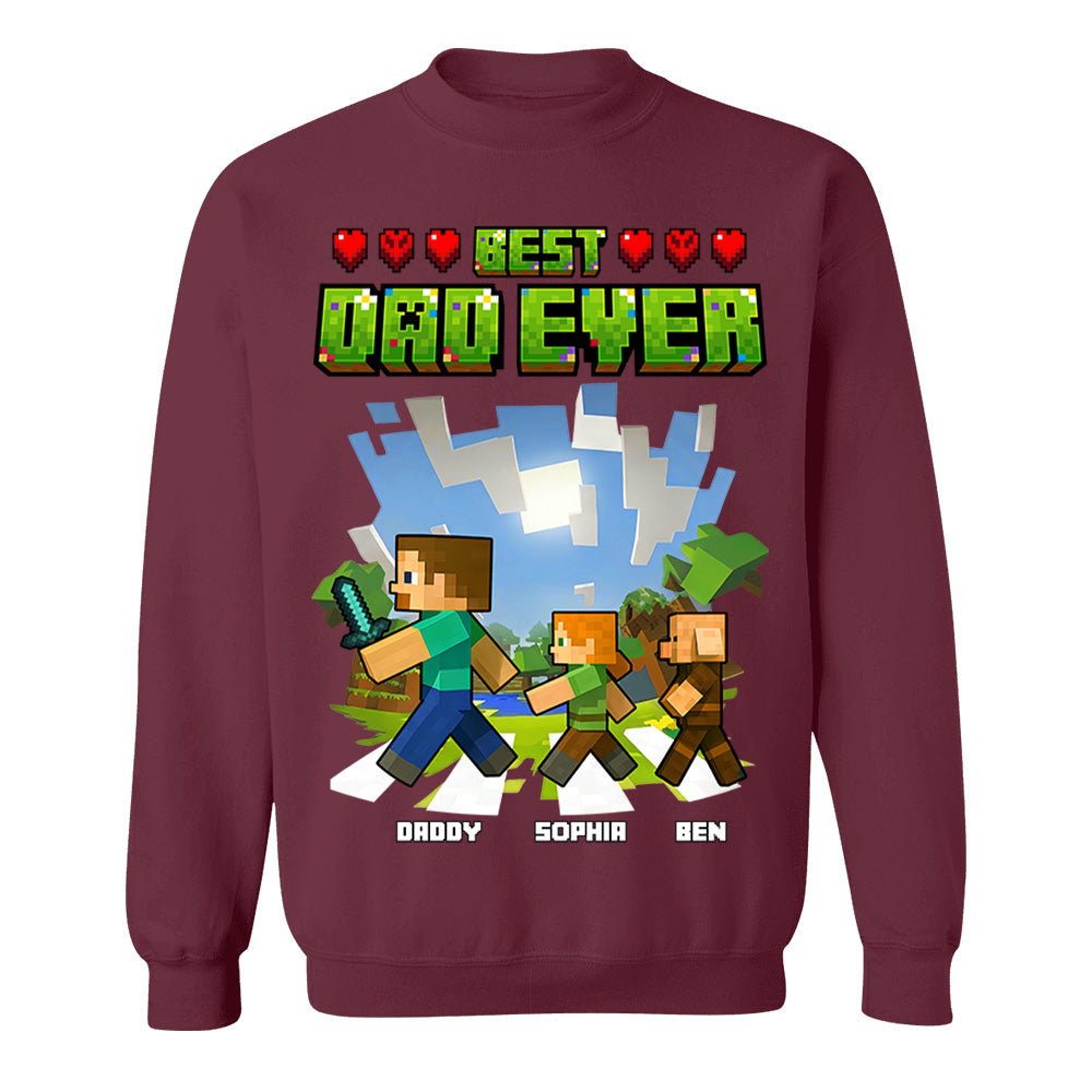DadCraft Best Dad Ever, Personalized DadCraft Shirt With Kids Name, Gifts For Dad, For Father's Day MI209 VH01