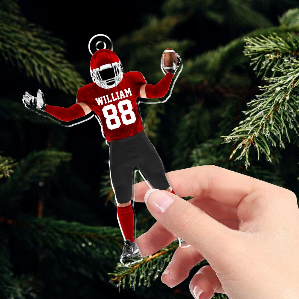 American Football Player Ornament Gift For Football Lovers - Custom Gift For Football Player Vr2 Nh00