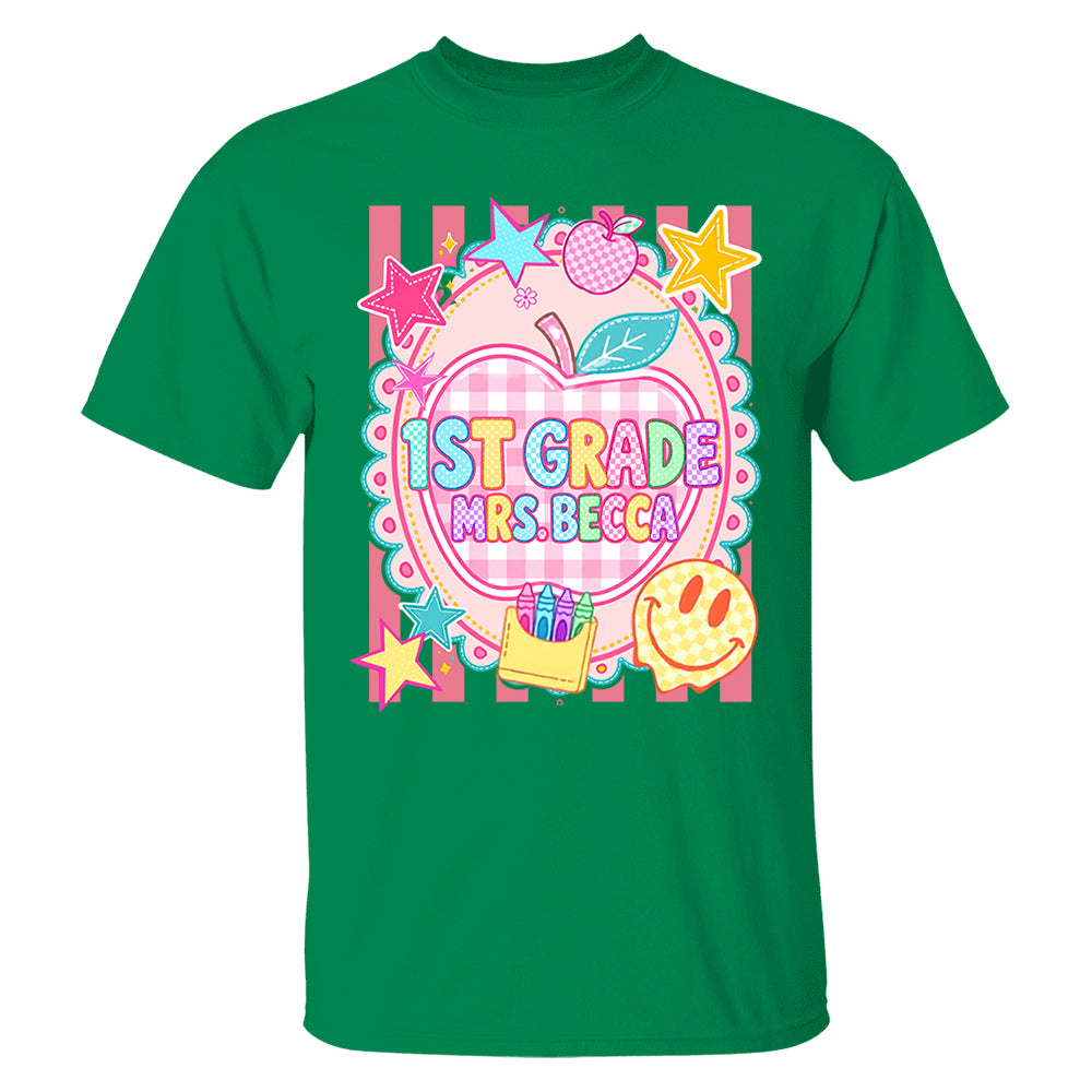 Personalized First Day Of School Shirt, Custom Name & Grade, Back To School Tee L0411 T24