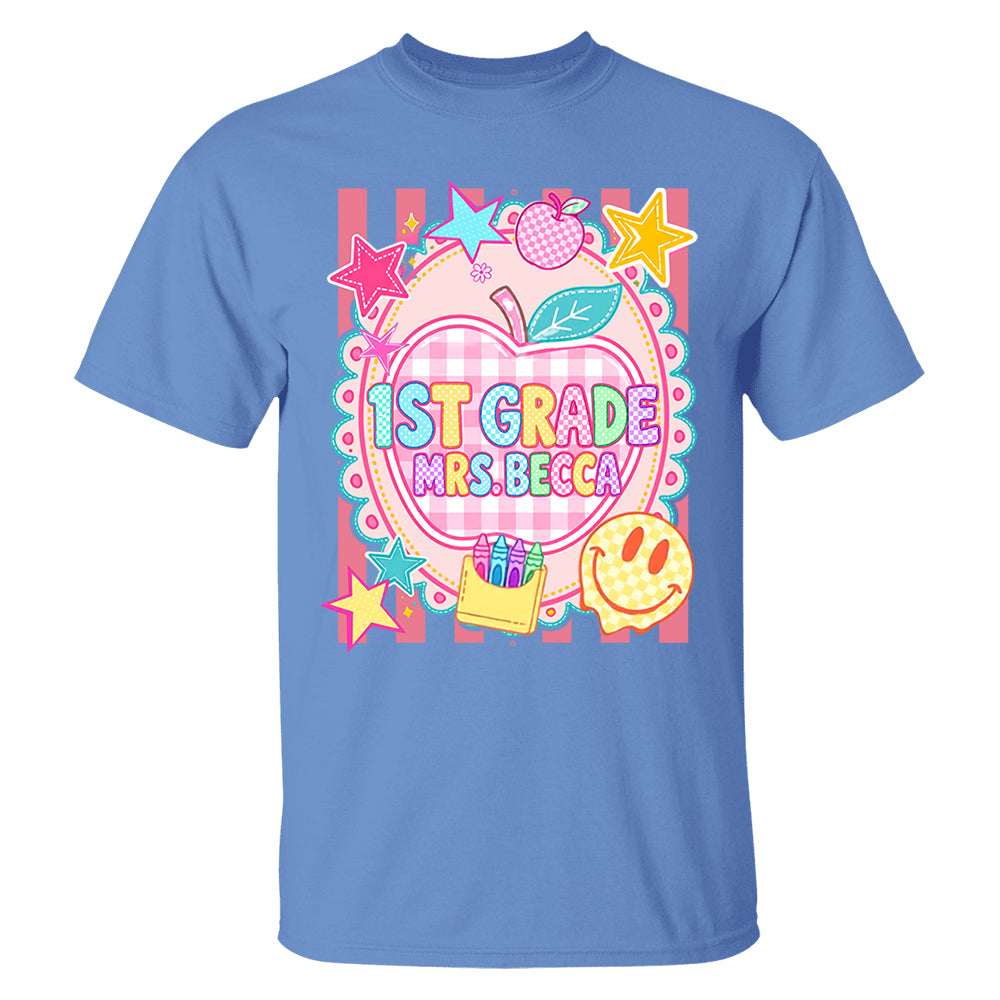 Personalized First Day Of School Shirt, Custom Name & Grade, Back To School Tee L0411 T24