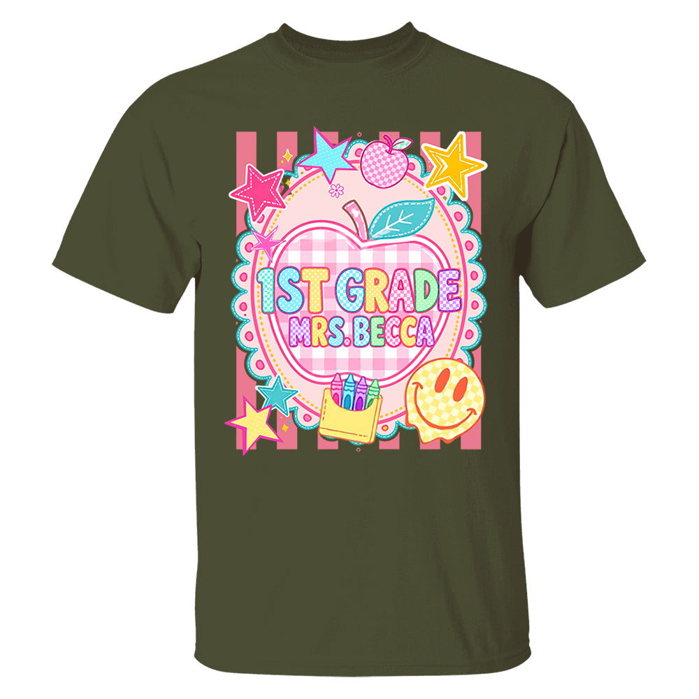 Personalized First Day Of School Shirt, Custom Name & Grade, Back To School Tee L0411 T24