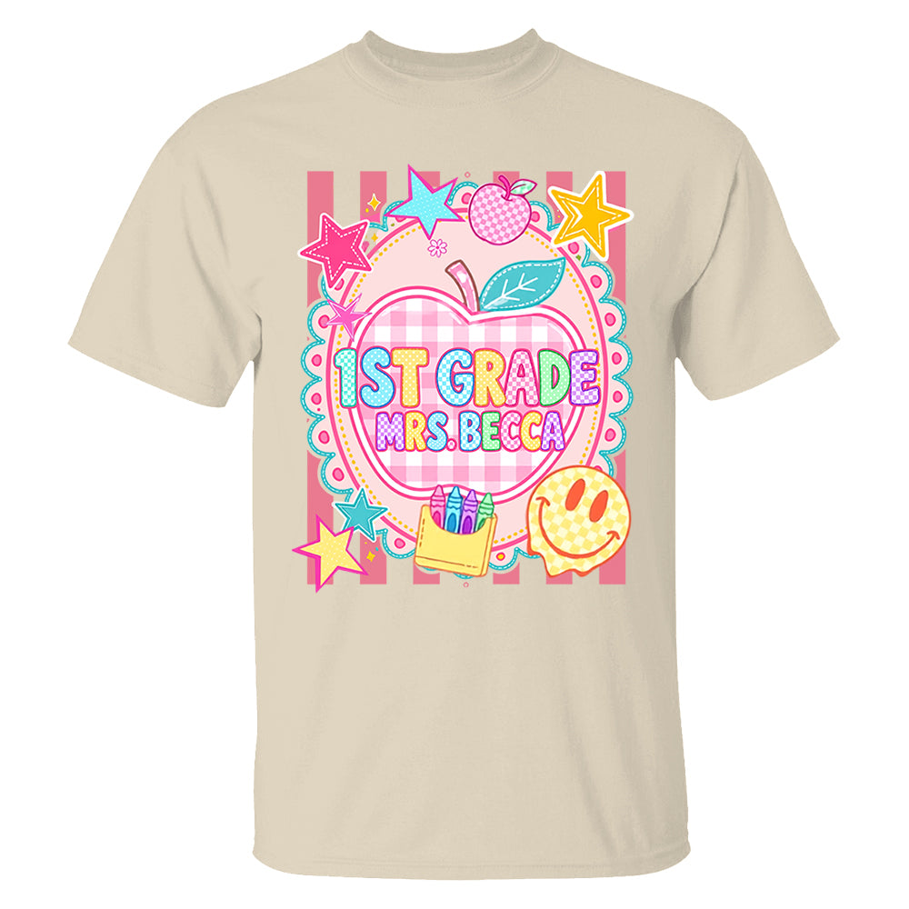 Personalized First Day Of School Shirt, Custom Name & Grade, Back To School Tee L0411 T24