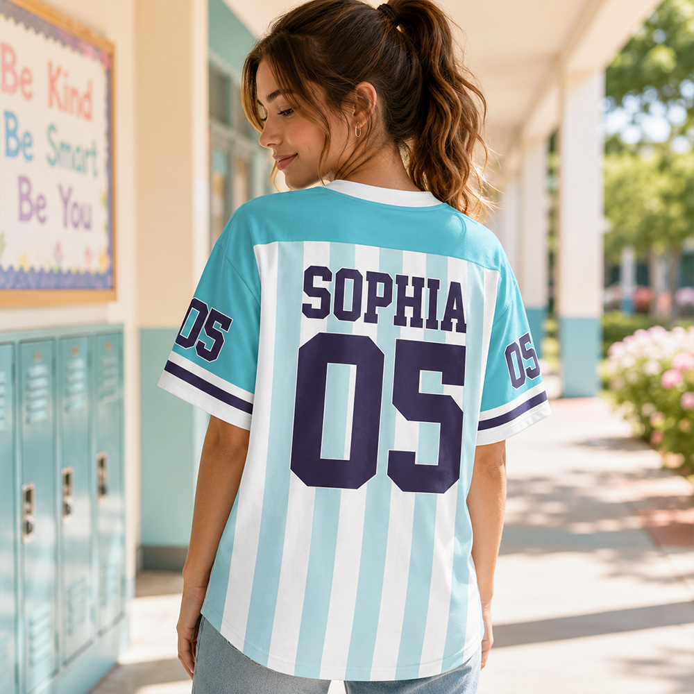 Personalized Teacher Baseball Jersey, Custom Name Number Jersey, First Grade Teacher Shirt, Back To School Gift, Teacher Team Game Day Tee Hv01