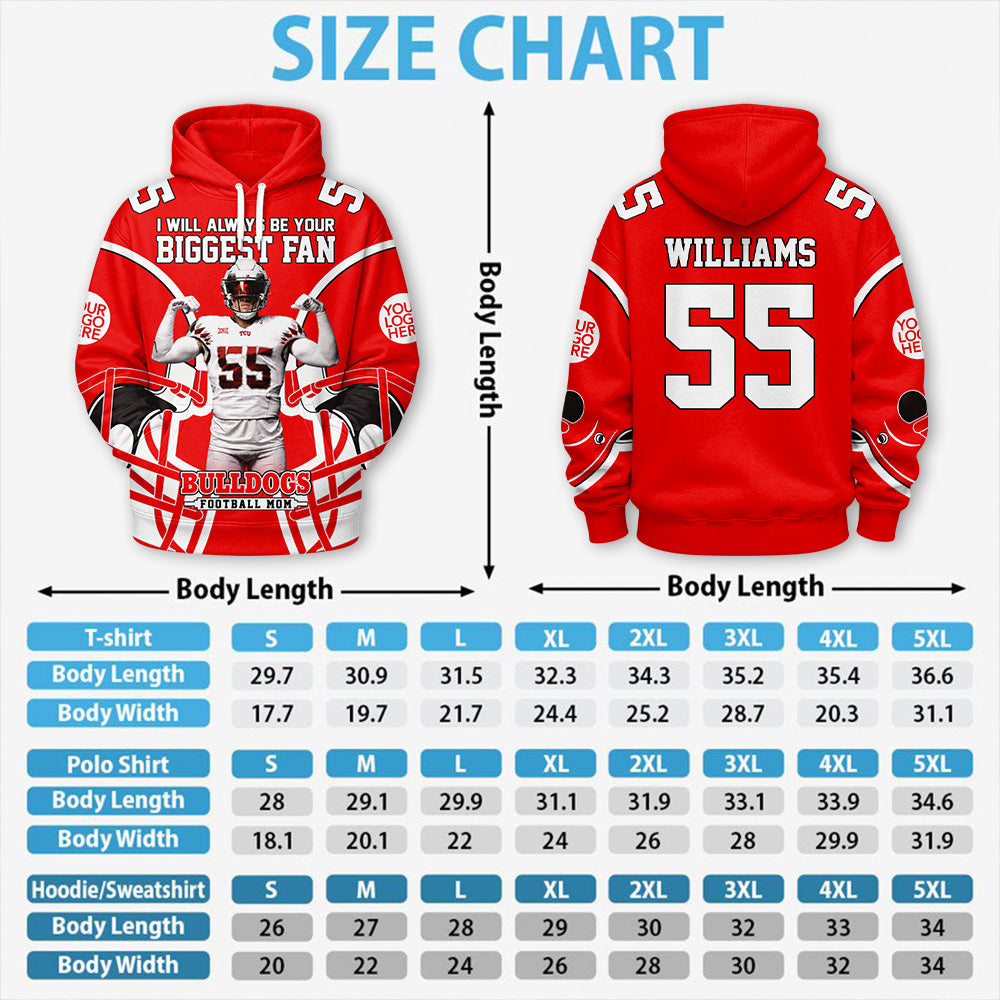 I Will Always Be Your Biggest Fan Personalized All Over Print Shirt For Football Mom Grandma Sport Family Hv01
