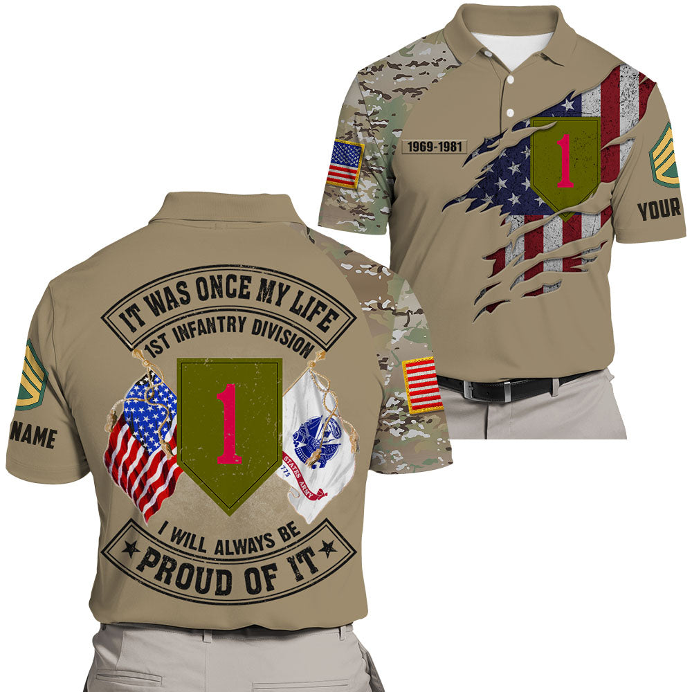 Personalized All Over Print Shirt It Was Once My Life US Veteran I Will Always Be Proud Of It Camouflage Military K1702