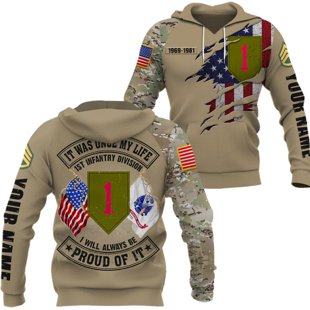 Personalized All Over Print Shirt It Was Once My Life US Veteran I Will Always Be Proud Of It Camouflage Military K1702