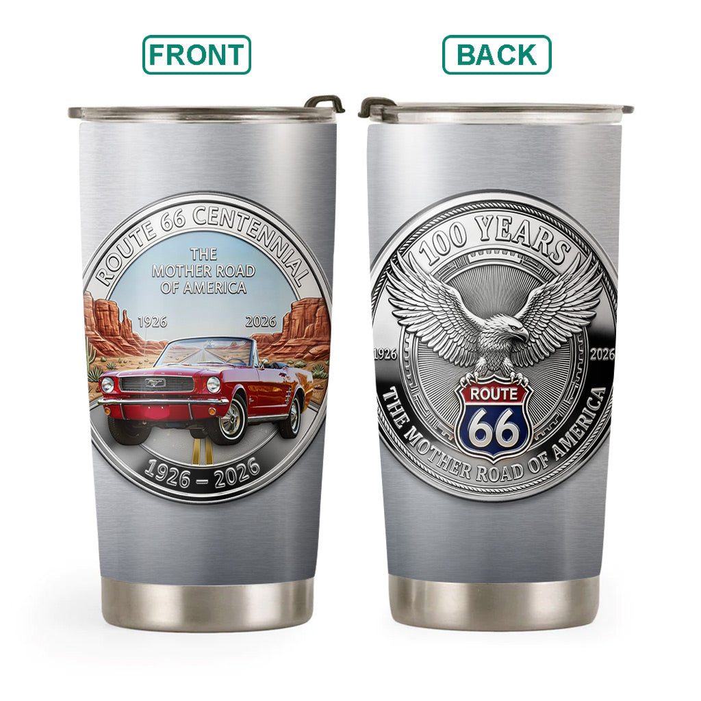 Celebrate 100 Years of Road Route 66 Tumbler - Custom Car's Photo Tumbler A2110