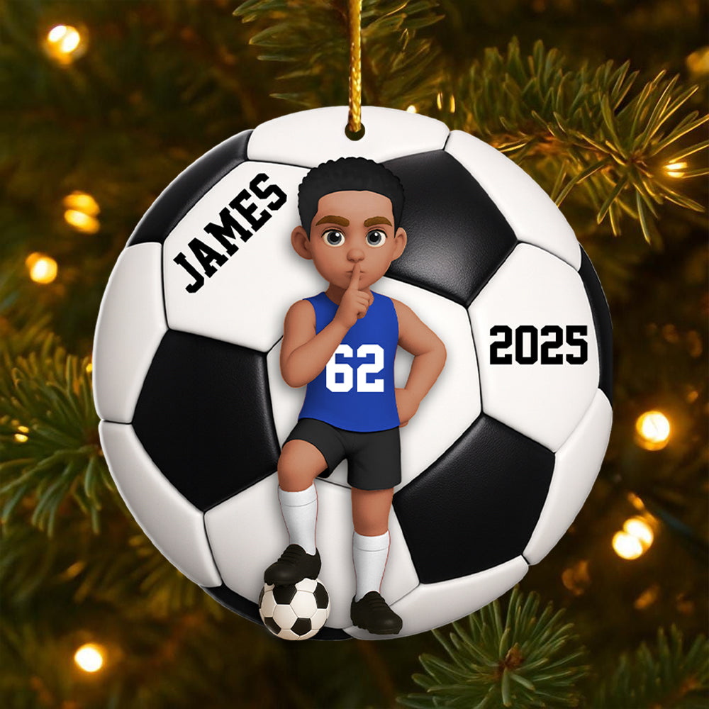 Personalized Soccer Player Ornament, Gift For Sport Lover, Soccer Team Gift, Soccer Senior Christmas Gift, Sport Fan Ornament Hv01