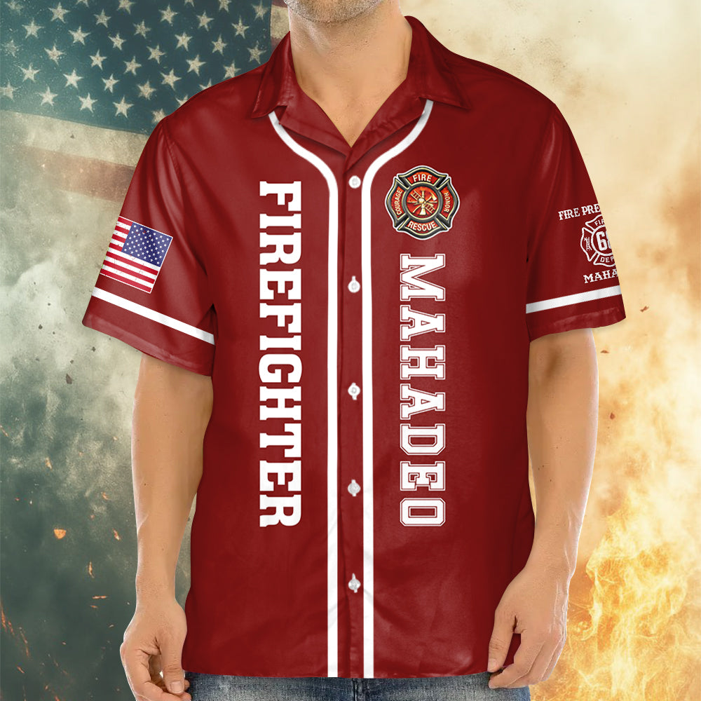 I Can't Go To Hell The Devil Still Has A Restraining Order Against Me, Personalized All Over Print Shirt For Firefighter T1807 Hv01