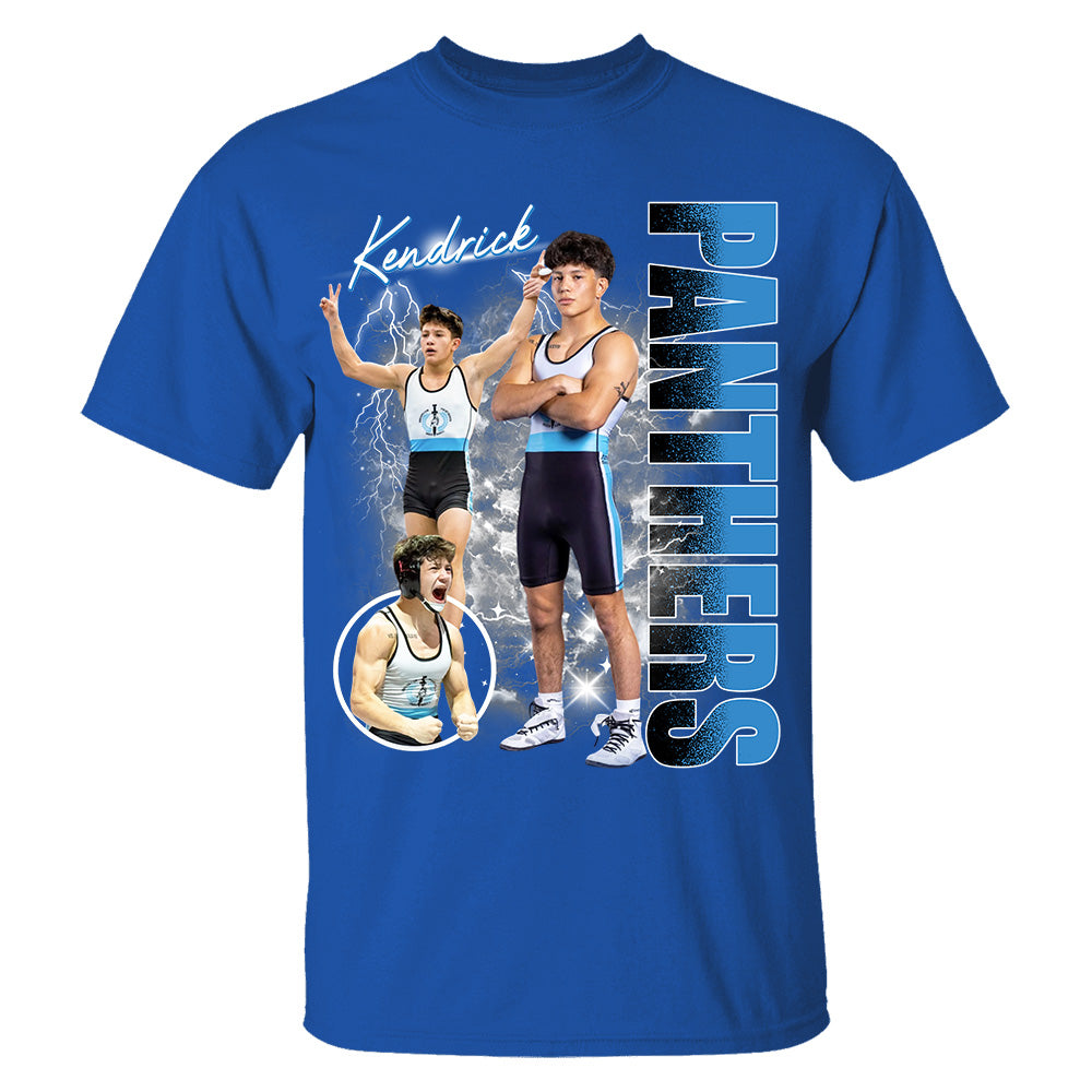 Custom Photo Wrestler Shirt - Personalized Team Name School Name Bootleg Shirt NA04 Hv01