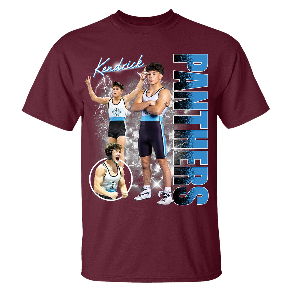 Custom Photo Wrestler Shirt - Personalized Team Name School Name Bootleg Shirt NA04 Hv01