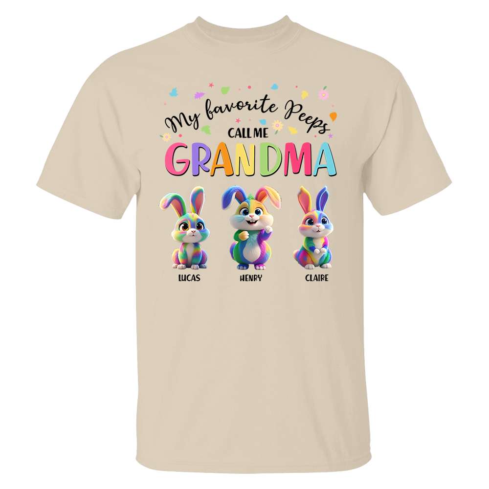 My Favorite Peeps Call Me Grandma - Personalized Grandma's Peeps Easter Day Shirt Pa00