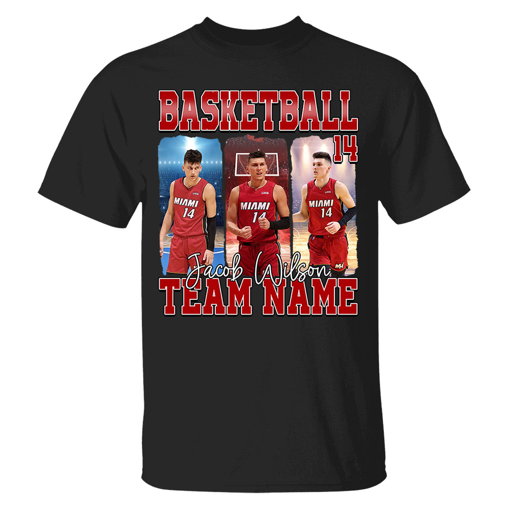 Personalized Basketball Shirt, Custom Photo And Team Name For Basketball Mom Sport Family Na02