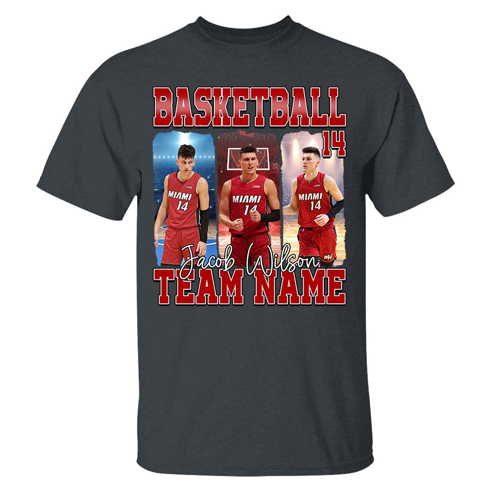 Personalized Basketball Shirt, Custom Photo And Team Name For Basketball Mom Sport Family Na02