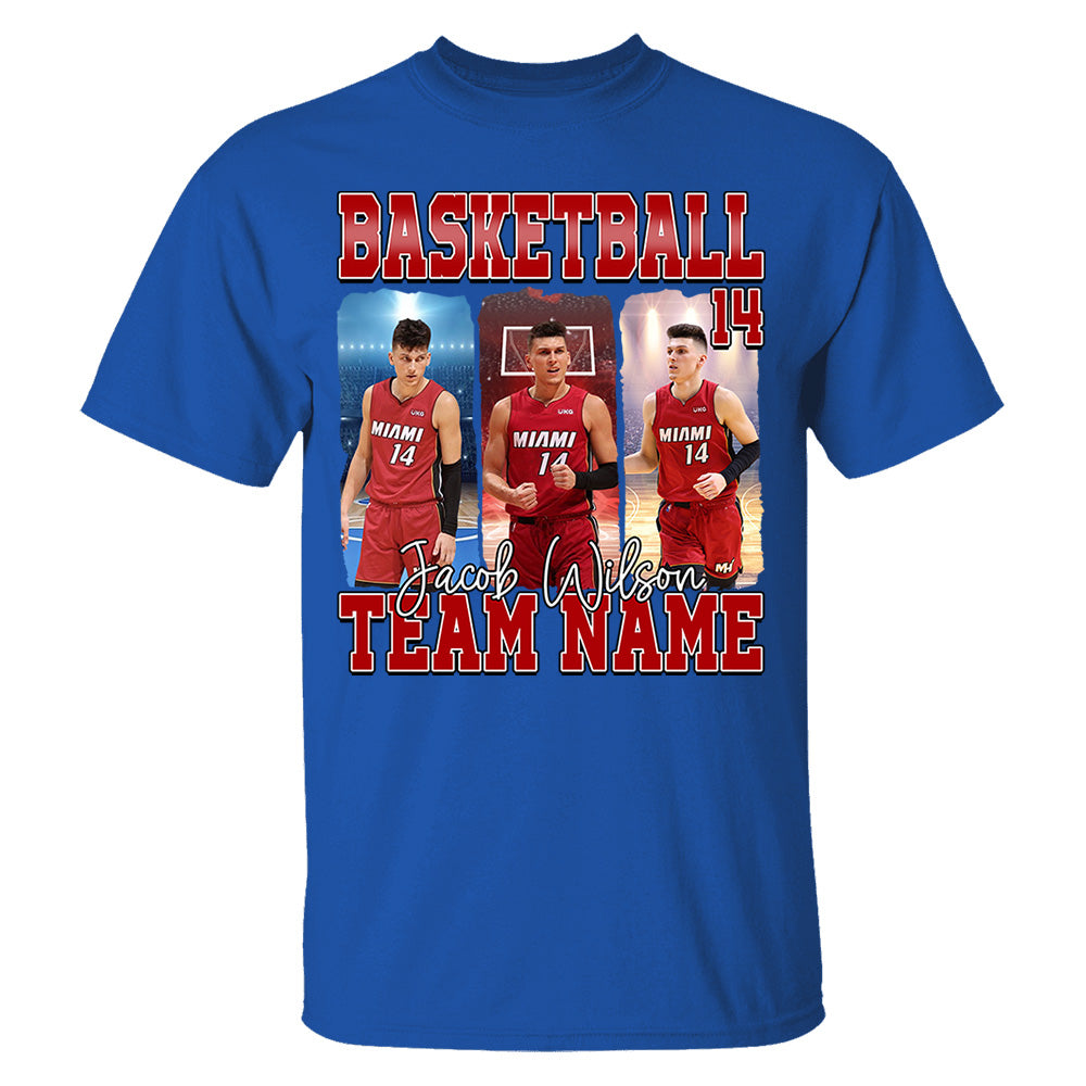 Personalized Basketball Shirt, Custom Photo And Team Name For Basketball Mom Sport Family Na02