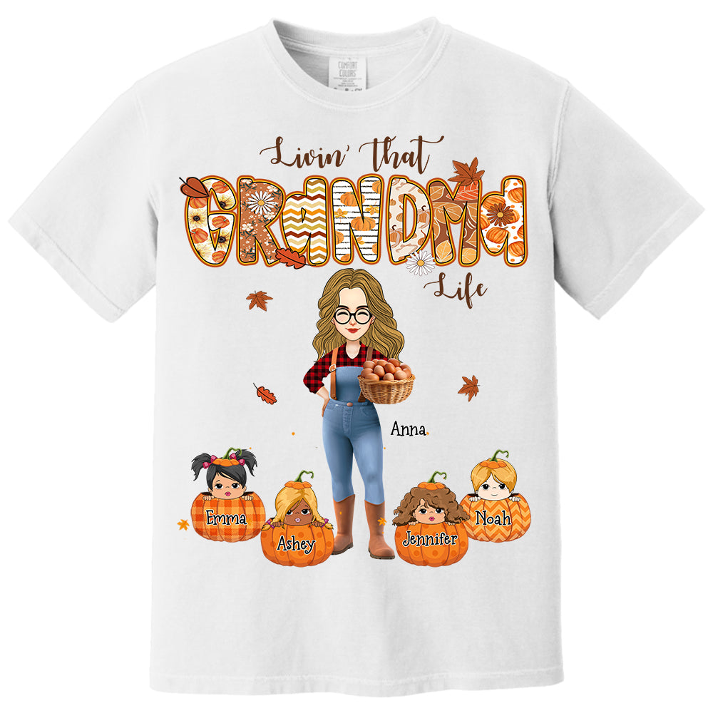Living That Grandma Life - Personalized Autumn Shirt Family Gifts For Grandma NA04 Li29