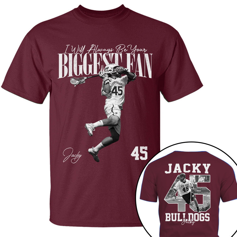 I'll Always Be Your Biggest Fan - Washed Tee Retro Bootleg Shirt - Custom Photo Lacrosse Player Gift For Lacrosse Lovers T1807 T24