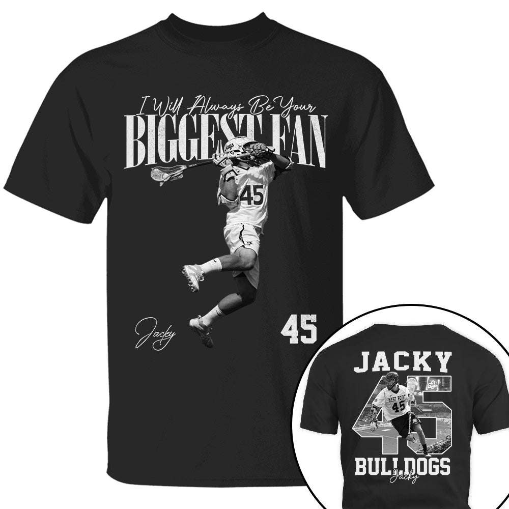 I'll Always Be Your Biggest Fan - Washed Tee Retro Bootleg Shirt - Custom Photo Lacrosse Player Gift For Lacrosse Lovers T1807 T24