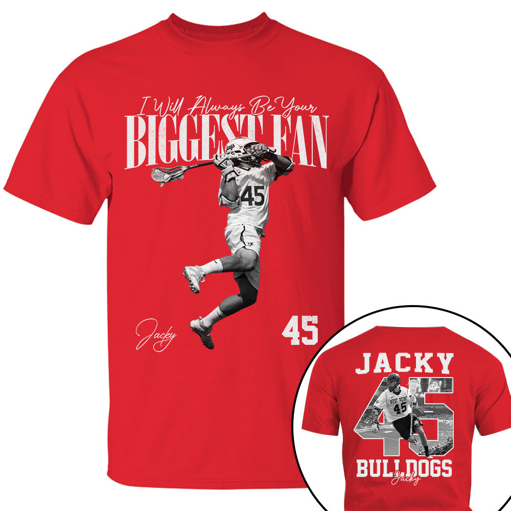 I'll Always Be Your Biggest Fan - Washed Tee Retro Bootleg Shirt - Custom Photo Lacrosse Player Gift For Lacrosse Lovers T1807 T24