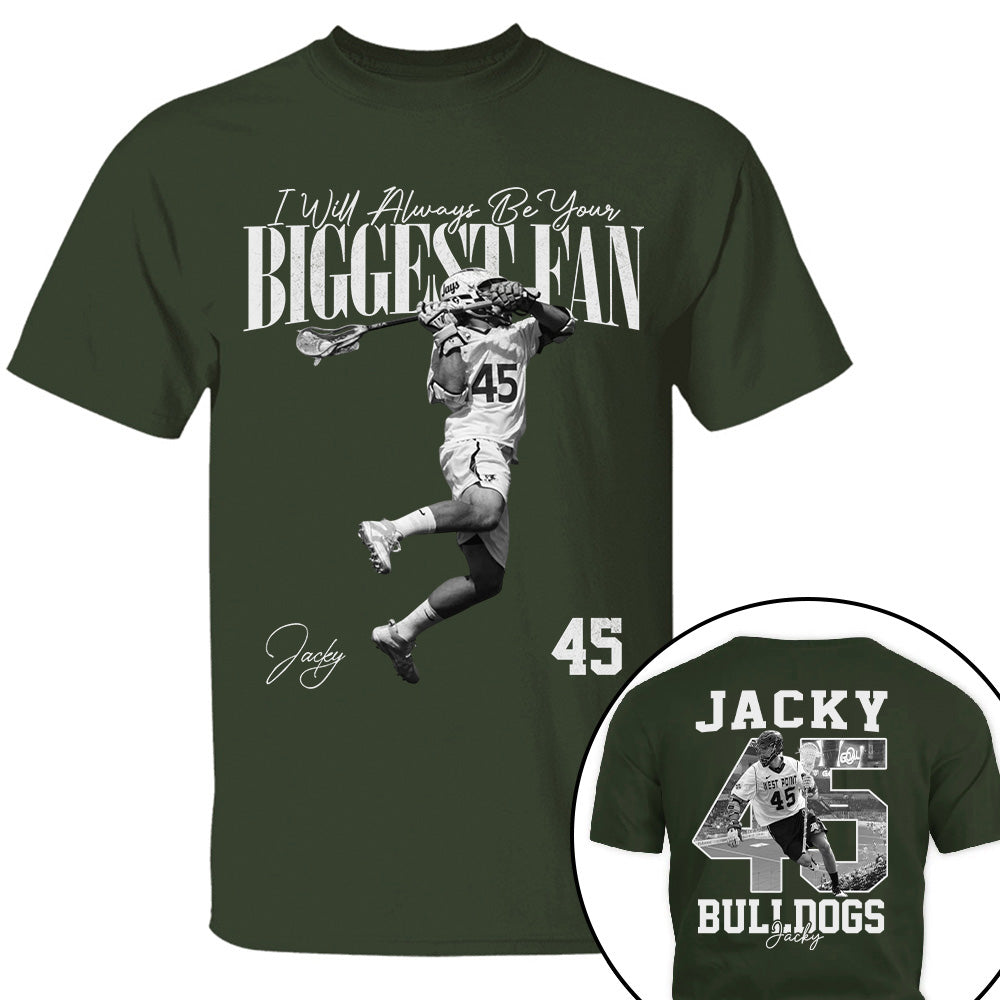 I'll Always Be Your Biggest Fan - Washed Tee Retro Bootleg Shirt - Custom Photo Lacrosse Player Gift For Lacrosse Lovers T1807 T24